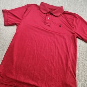 Ralph Lauren Performance Polo Men Small Red Golf Quick Dry Wicking Stretch